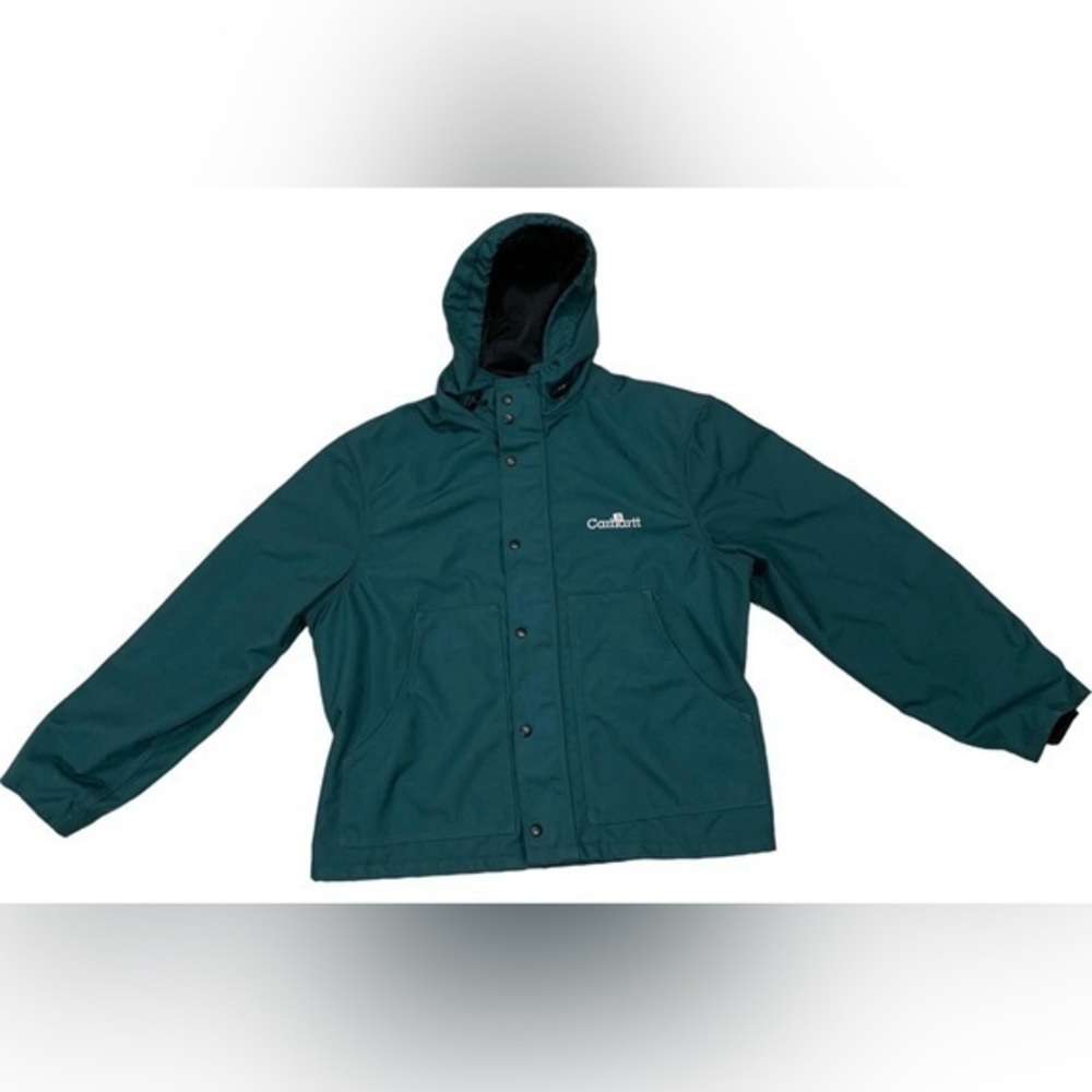 Carhartt Extremes Mesh Lined Hooded Bomber Unisex Large Green‎ Blue Nylon.